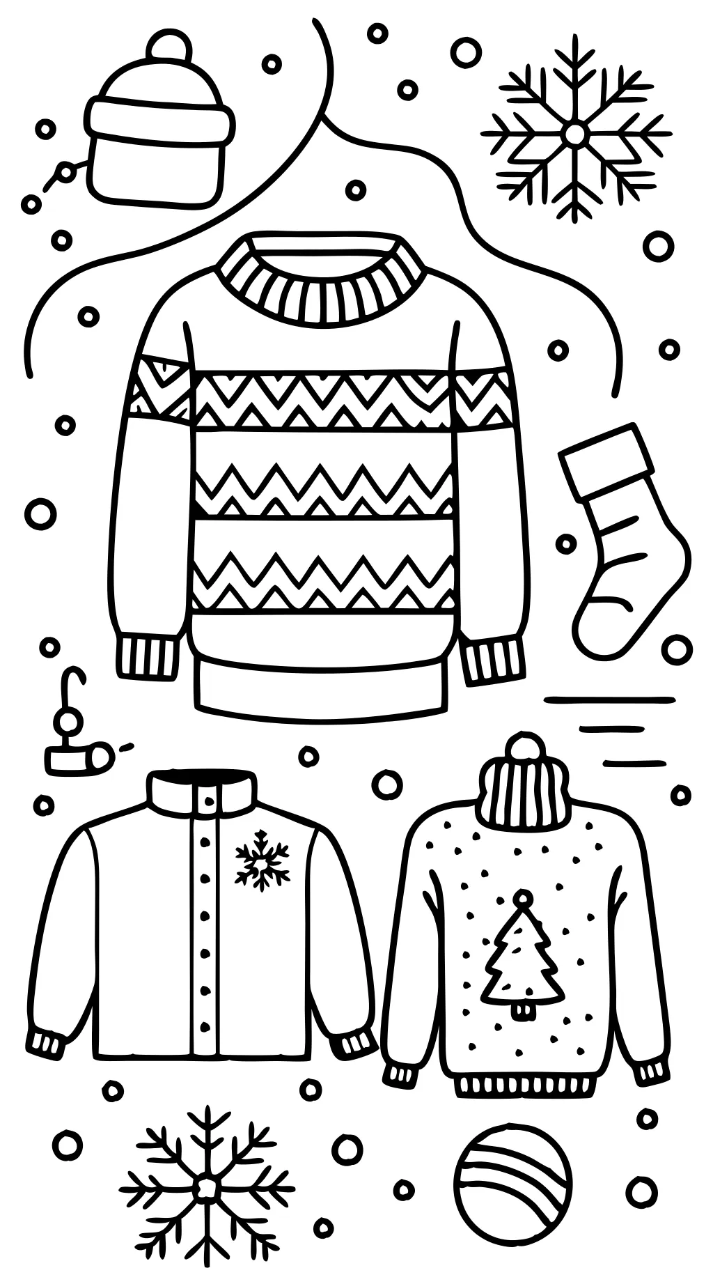 coloriages des vêtements d’hiver